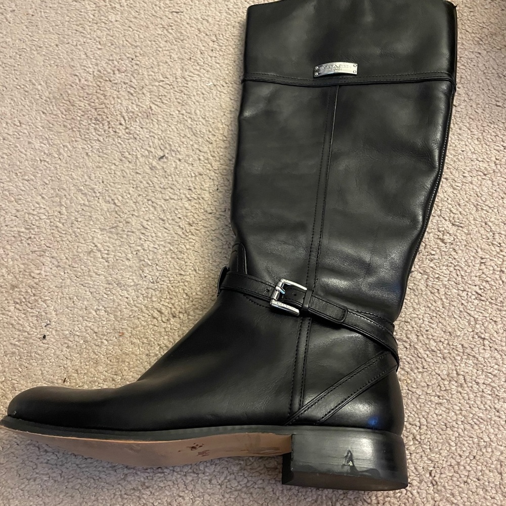 Leather coach boots